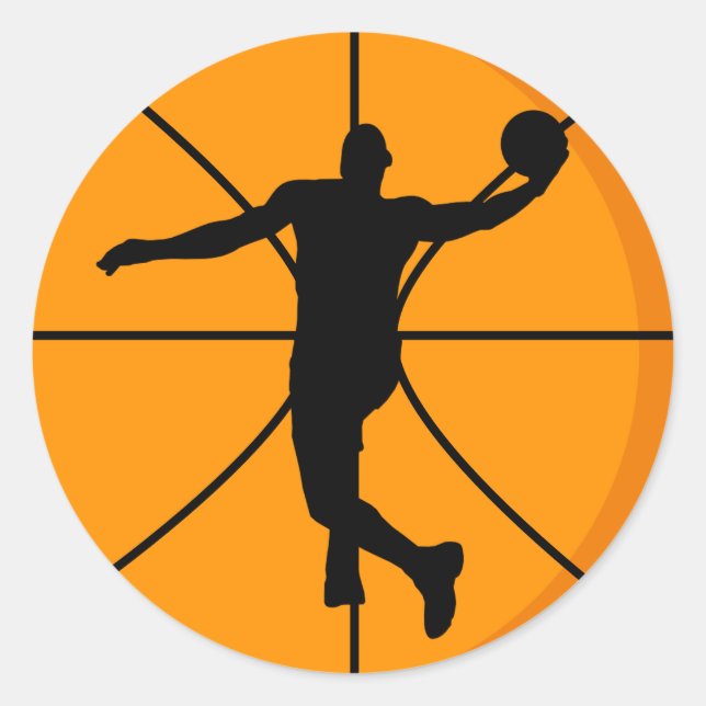 Basketball player. classic round sticker (Front)