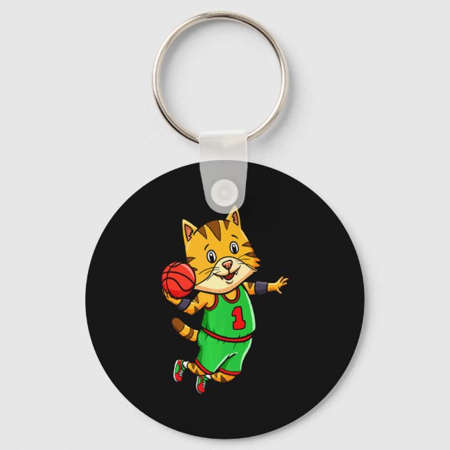 Basketball Player Coach Bball Hoop Design Key Ring (Front)