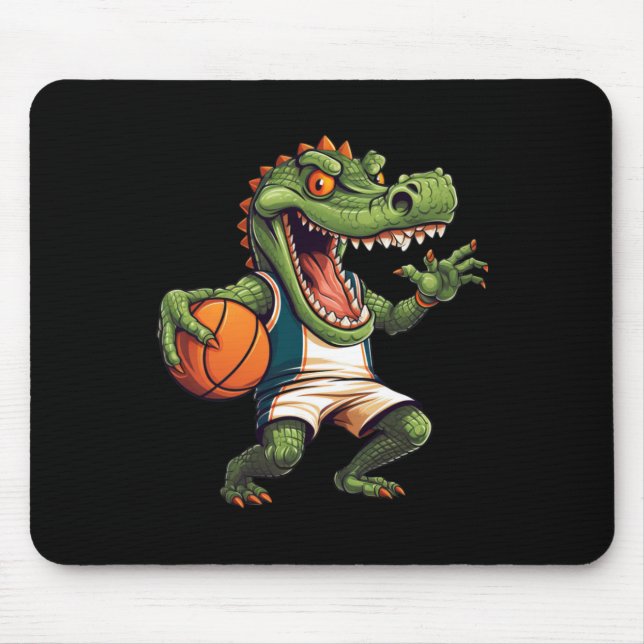 Basketball Player Crocodile  Mouse Pad (Front)