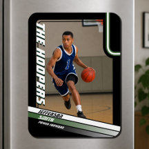 Basketball Player Custom Black Green Photo Magnet