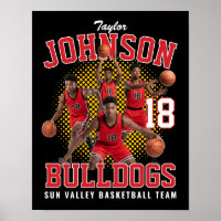 Basketball Player Custom Photo Retro Bootleg Red