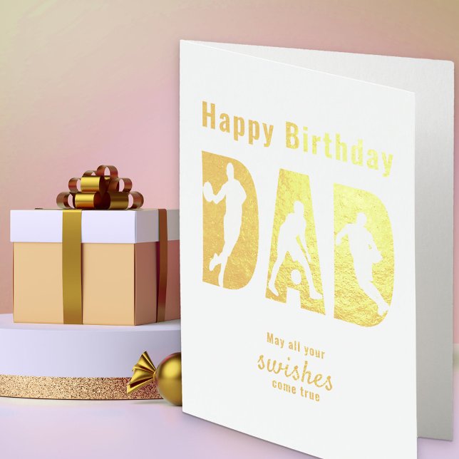 Basketball Player Dad Happy Birthday Foil Card (Creator Uploaded)