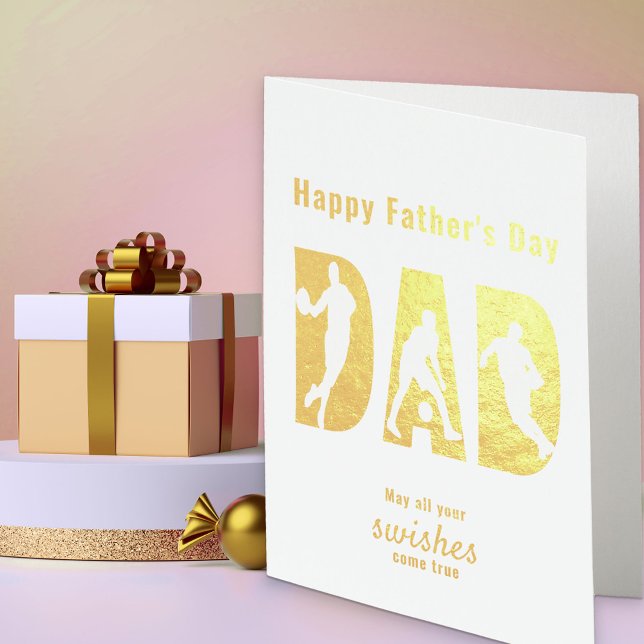 Basketball Player Dad Happy Father's Day Foil Card (Creator Uploaded)