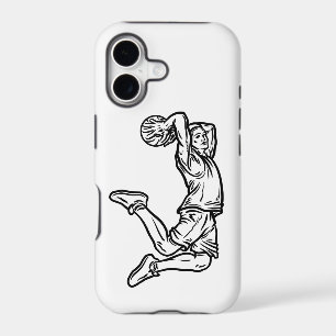 Basketball Player Doing Slam Dunk Dark Design