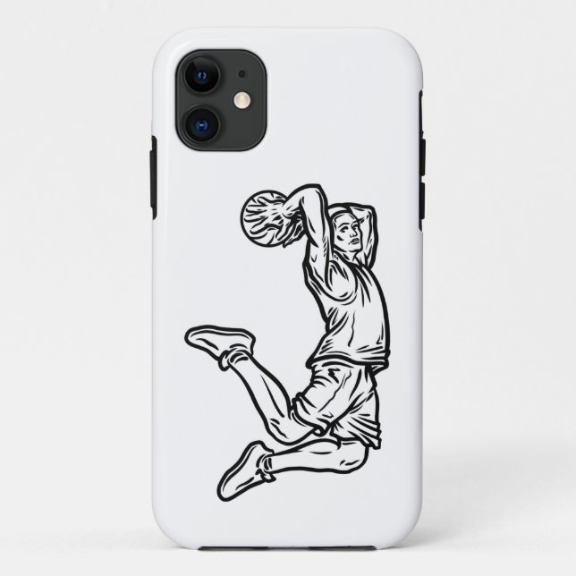 Basketball Player Doing Slam Dunk Dark Design Case-Mate iPhone Case (Back)