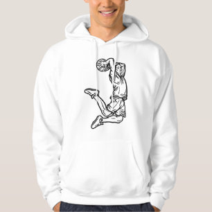 Basketball Player Doing Slam Dunk Dark Design Hoodie