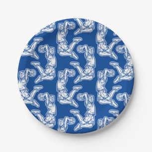 Basketball Player Doing Slam Dunk Light Design Paper Plate