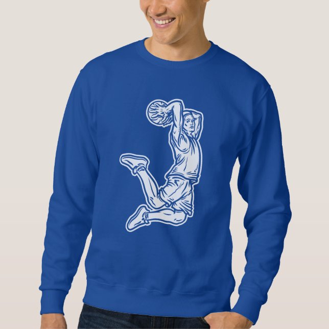 Basketball Player Doing Slam Dunk Light Design Sweatshirt (Front)