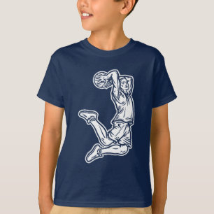 Basketball Player Doing Slam Dunk Light Design T-Shirt