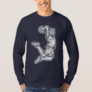 Basketball Player Doing Slam Dunk Light Design T-Shirt