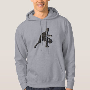 Basketball player dribbling hoodie