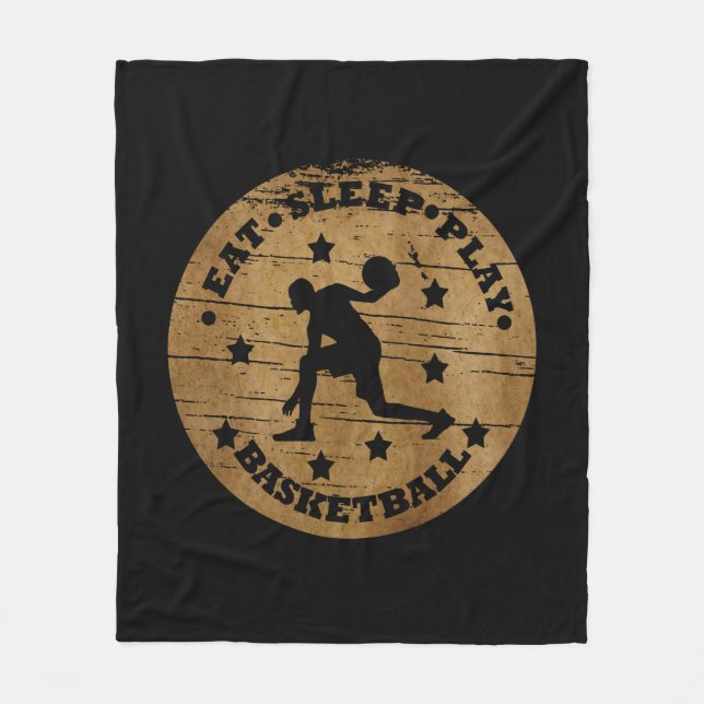 Basketball player dribbling vintage fleece blanket (Front)
