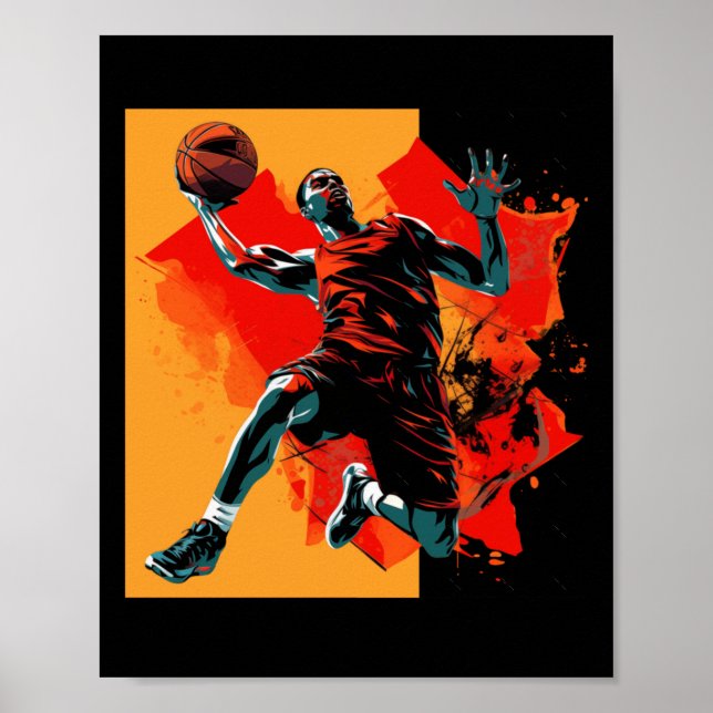 Basketball Player Dunking Basket  Poster (Front)