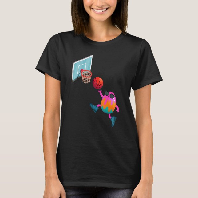 Basketball Player Easter Egg Funny Sports Boys Kid T-Shirt (Front)