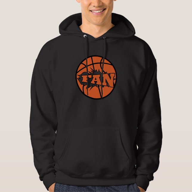 Basketball player fan orange ball hoodie (Front)