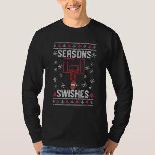 Basketball Player Fan Ugly Christmas Xmas PJ Seaso T-Shirt