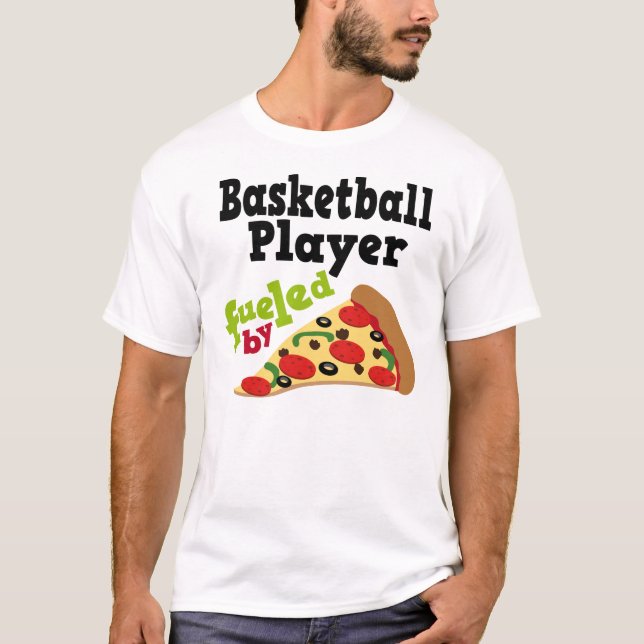 Basketball Player (Funny) Pizza T Shirt (Front)