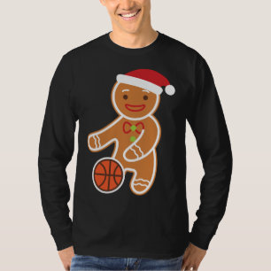 Basketball Player Gingerbread Funny Christmas T-Shirt