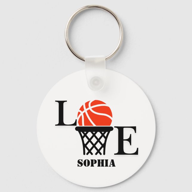 Basketball Player Girl, Basketball Girl  Birthday Key Ring (Front)