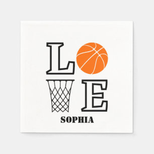 Basketball Player Girl, Basketball Girl  Birthday Napkin