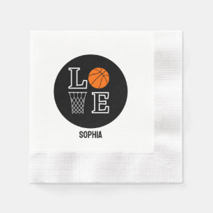 Basketball Player Girl, Basketball Girl  Birthday Napkin