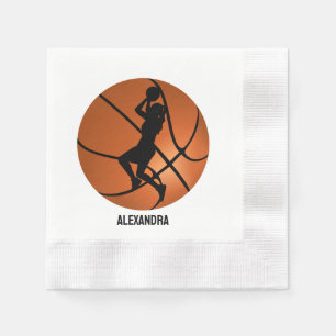 Basketball Player Girl, Basketball Girl  Birthday Napkin