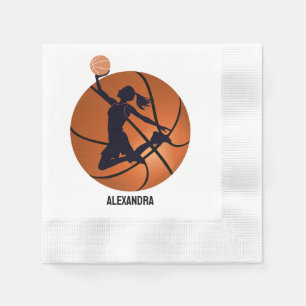 Basketball Player Girl, Basketball Girl  Birthday Napkin