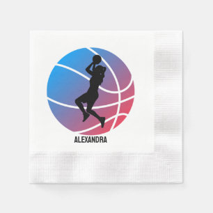 Basketball Player Girl, Basketball Girl  Birthday Napkin