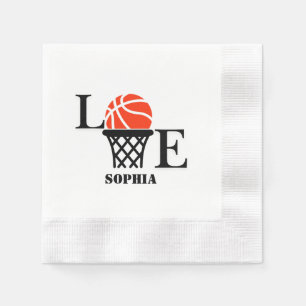 Basketball Player Girl, Basketball Girl  Birthday Napkin