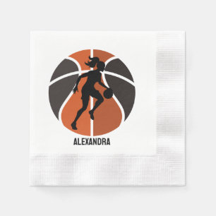 Basketball Player Girl, Basketball Girl  Birthday Napkin