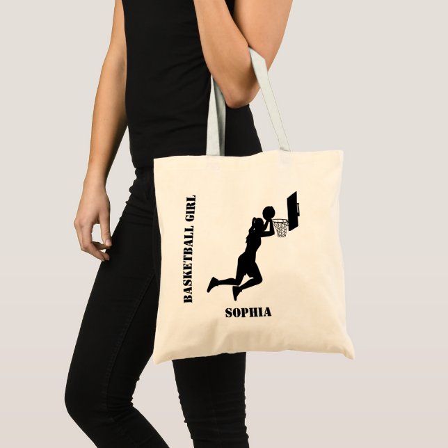 Basketball Player Girl, Basketball Girl  Birthday Tote Bag (Front (Product))