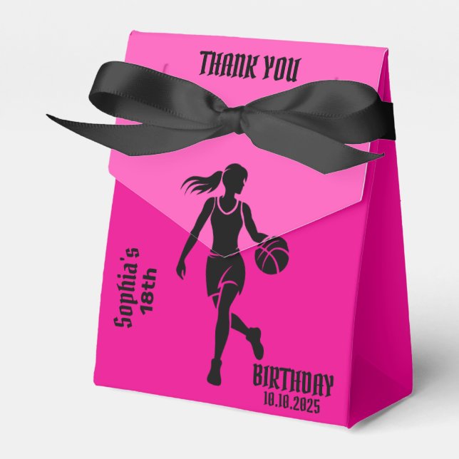 Basketball Player Girl, Basketball Girl Team Favour Box (Front Side)