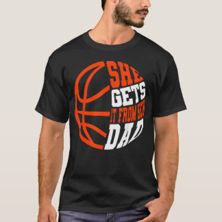 Basketball Player Girl Sports Dad Game Team Court T-Shirt