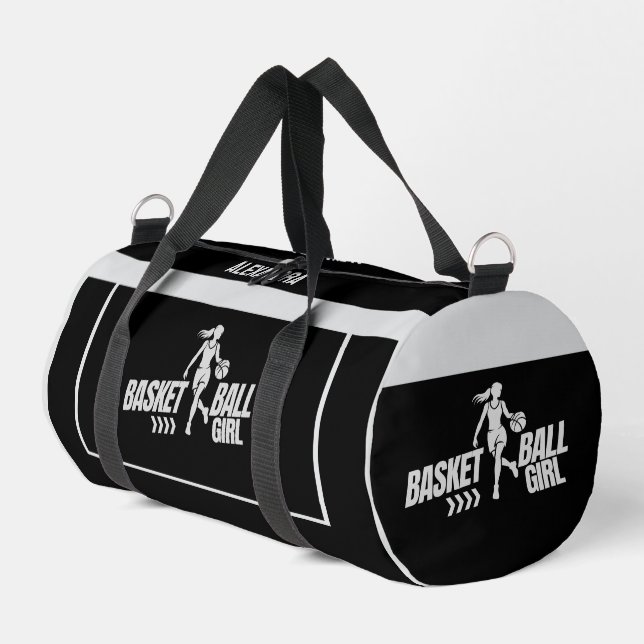 Basketball Player Girl, Team, Birthday Gift  Duffle Bag (Left Corner)