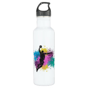 Basketball Player Grungy Colour Splashes 710 Ml Water Bottle