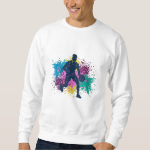 Basketball Player Grungy Colour Splashes Sweatshirt