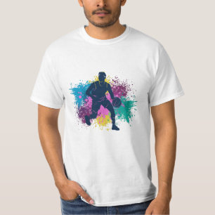 Basketball Player Grungy Colour Splashes T-Shirt