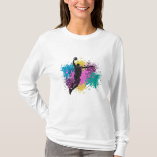 Basketball Player Grungy Colour Splashes T-Shirt