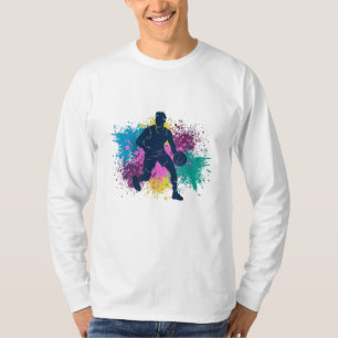 Basketball Player Grungy Colour Splashes T-Shirt
