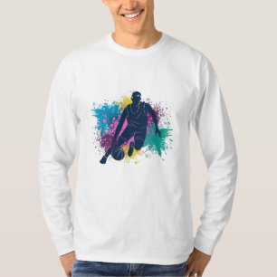 Basketball Player Grungy Colour Splashes T-Shirt