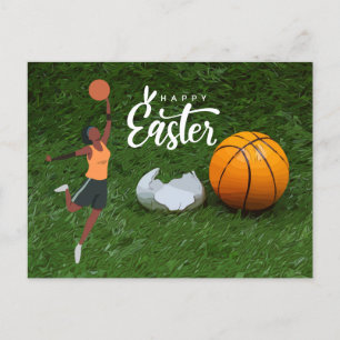 Basketball Player Happy Easter Holiday Postcard