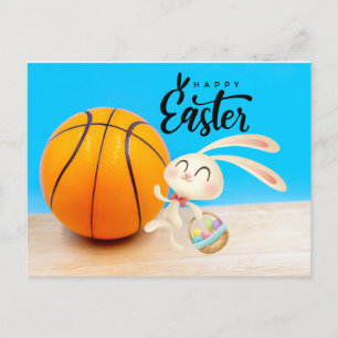 Basketball Player Happy Easter Holiday Postcard