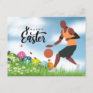 Basketball Player Happy Easter Holiday Postcard
