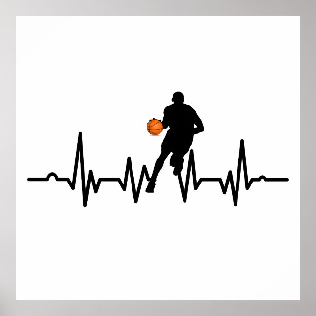 Basketball player heartbeat poster (Front)