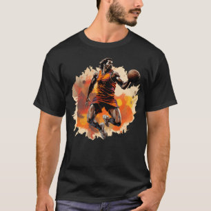Basketball Player In Art Design T-Shirt