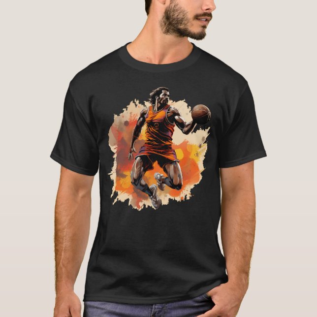 Basketball Player In Art Design T-Shirt (Front)