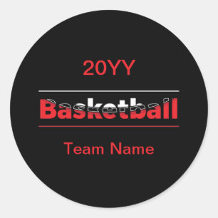 Basketball Player - Minimalist Geometric Arch Classic Round Sticker