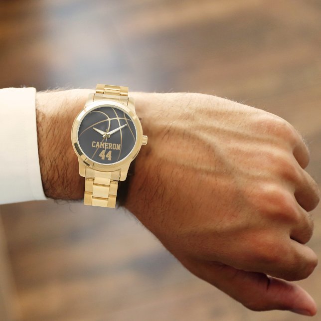 Basketball Player Name & Number Black & Gold Watch (Creator Uploaded)