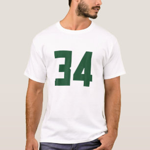 Basketball Player Number 34, Boy Girl Fan T-Shirt