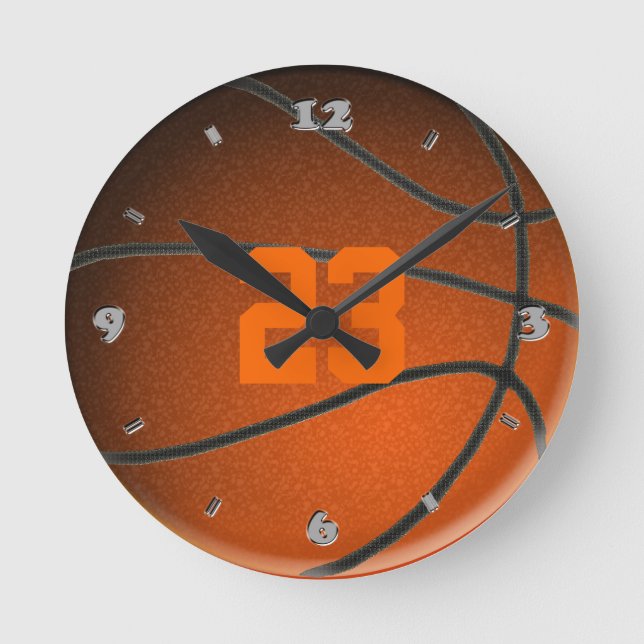 Basketball Player Number Round Clock (Front)